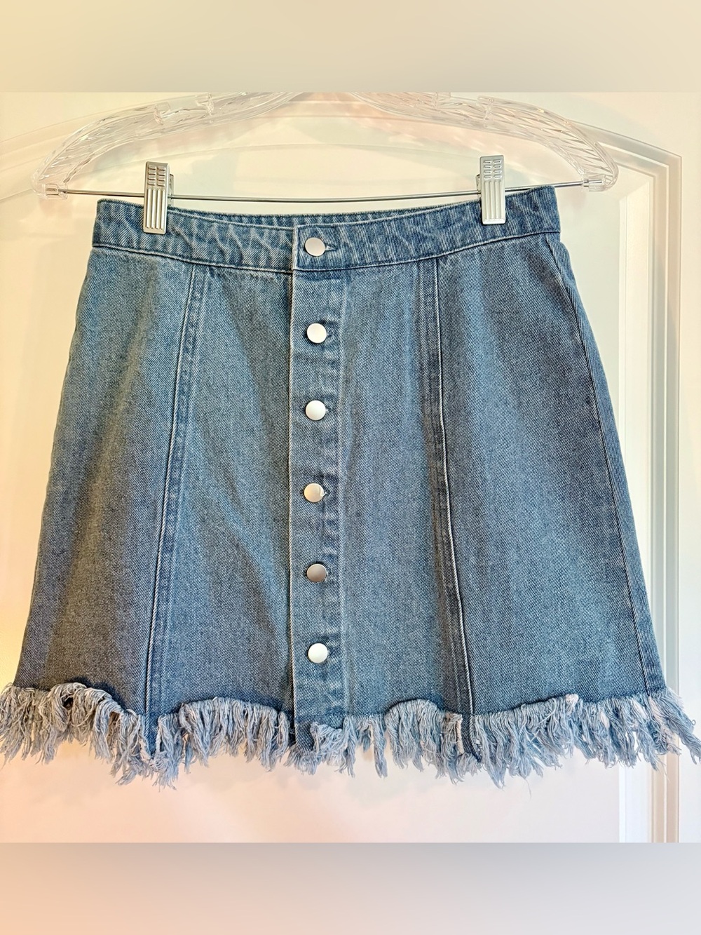 Women’s Denim Fringed Jean Skirt